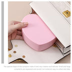 Cabilock 4 PCS Heart Shape Double Layer Jewelry Box with Mirror, Portable Jewelry Organizer Case for Earrings Rings Necklaces Desk Topper Organizer, Pink