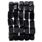 Natural Large Black Onyx Agate Cube Stone Beads 8x11mm 38cm/str Loose Semi Gemstone Stone Square Beads for Making Bracelets Necklace - color: Black Onyx