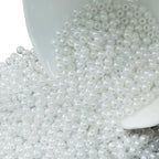 2500 Pcs 4mm White Acrylic Round Beads, Pearl-Luster Loose Beads for Adult Jewelry Making, Bracelet and Necklace Crafting Supplies - color: White