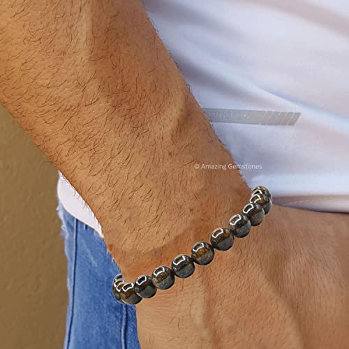 Amazing Gemstone Bronzite Bracelet for Women Men's Gifts - Protection Healing Crystal Bracelet - 8mm Gemstone Beaded Adjustable Bracelet Pulseras Para Hombres Mujer Stocking Stuffers - color: Bronzite