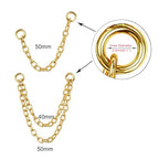 4Pcs Gold Earrings Connector Chains Set for Women, Convertible Dangle Chain for Double Piercings 50mm - color: gold