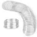 100 Loop Memory Wire for Beads Jewelry Making - Silver Steel Wire for Bracelet and DIY Crafts