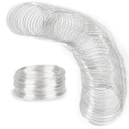 100 Loop Memory Wire for Beads Jewelry Making - Silver Steel Wire for Bracelet and DIY Crafts