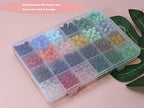 720PCS 8mm Glass Round Beads Bulk Crystal Beads Bracelet Beads Making Kit Healing Chakra Beads with 500pcs Space Loose Beads for Jewelry Making and DIY Crafts (8mm Solid&Clear) - size: 8mm Solid&Clear Set
