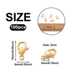 Pandahall 100Pcs Stainless Steel Lobster Claw Clasps Real 24K Gold Plated Jewelry Clasps 15x9x4mm Gold Filled Clasps for Bracelet Necklace Jewelry Making