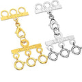 Dailyacc Lucky Necklace Layering Clasp 18K Gold and Silver Multi Strand Clasps for Stackable Necklaces - color: 2Pcs 3 Silver 3Gold