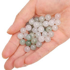 70PCS Natural 8MM Healing Gemstone, Iceberg Jade Energy Stone Round Loose Beads, Semi-Precious Crystal Beads with Free Elastic String for Jewelry Making DIY - color: Iceberg Jade, size: 8MM