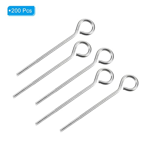 PATIKIL 200Pcs 304 Stainless Steel Jewelry Eye Pins 16mm 22 Gauge Silver Open Eye Pins for Jewelry Making DIY Craft Necklaces Bracelets Earrings - color: Silver, size: 16mm
