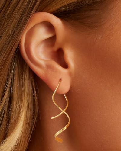 14K Gold/Sterling Silver Plated Dangle Earrings Dainty Hypoallergenic Jewelry, Trendy Lightweight Accessories for Women Valentines Mother's Day Birthday Thanksgiving Day Gifts - style: A-GD