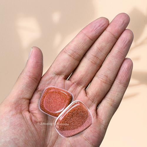 Amazing Gemstone Red Goldstone Crystal Tumbled Stones Polished Rocks - Natural Gem Stones for Healing - DIY Crystals for Protection (1 Piece) - color: Red Goldstone