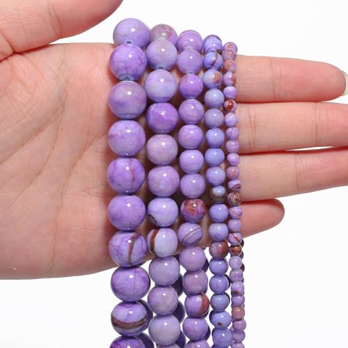 Yochus 40pcs 10mm Deep Purple Persian Jade Energy Healing Round Bulk Gemstone Beads for Jewelry Making Bracelet Necklace Earring DIY - color: deep purple, size: 10mm