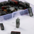 Natural Bloodstone Rectangle Tube Beads 4x13mm 38cm/str Loose Semi Gemstone Stone Beads for Making Bracelets Necklace Earrings - color: BloodStone, size: 4x13mm Rectangle