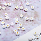 1000pcs Acrylic Number Beads 0-9 Round 4x7mm Mixed for Jewelry Making and DIY Bracelets, Necklaces, Key Chains (White/Gold) - color: White-Gold