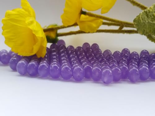 Stone Beads 6mm 140pcs Light Purple Chalcedony Beads Round Loose Gemstones Beads for Bracelet Necklace Jewelry Making (6mm, 60629 Light Purple Chalcedony) - color: Light Purple Chalcedony Beads, size: 6mm