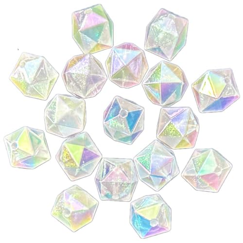AB Color Noctilucence Acrylic Cube Bead DIY Beading Hairband Bracelets Necklace Craft Embelishment (Shiny Glitter-Cube) - color: Shiny Glitter-Cube