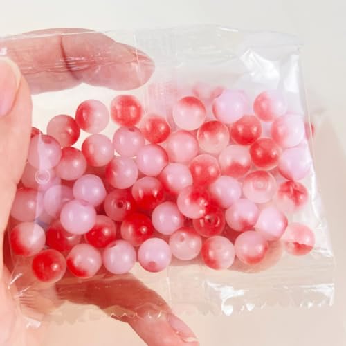 100 Pack 8mm Glass Beads for Jewelry Making, Graduated Color Mix, Bulk DIY Craft Supplies - color: Color5