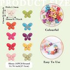 Turquoise Beads Strands Colorful Butterfly Turquoise Loose Spacer Beads Spring Summer Craft Bead for DIY Necklace Earring Bracelet Jewelry Making Supplies - color: Mixed Color-Butterfly