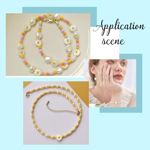 SUNNYCLUE 1 Box 30Pcs Shell Daisy Beads Flower Shell Beads Small Cute White Sunflower Summer Beach Natural Freshwater Loose Spacer for Jewelry Making DIY Earrings Bracelets Crafts Supplies Women Adult