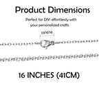 24 Pack Necklace Chains Stainless Steel Cable Chain Necklace Bulk for Jewelry Making, 16 Inches - color: 16 Inches