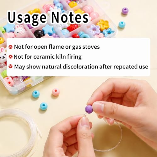 Sthmeyue Bead Baking Rack, Polymer Clay Tools, Clay Bead Drying Rack Jewelry Making Supplies（with 20 Pins & 2 Roll of Elastic Strings）