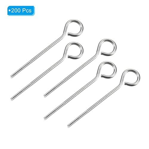 PATIKIL 200Pcs 304 Stainless Steel Jewelry Eye Pins 15mm 22 Gauge Silver Open Eye Pins for Jewelry Making DIY Craft Necklaces Bracelets Earrings - color: Silver, size: 15mm