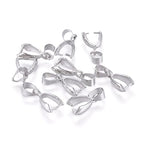 Fashewelry 200pcs Brass Pendant Pinch Bails Platinum 8x5mm Inner Diameter Dangle Charm Clasp Clip for Top Drilled Bead Necklace Earring Jewelry Making Pin:0.9MM - color: Platinum
