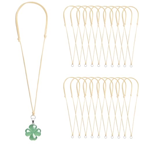 20 Pcs Necklace Cord for Pendant Necklace String Adjustable Knotted Handmade Craft Choker with Metal Ring for Hanging Pendants Rope, Black Necklace Cord - color: Style 4