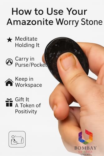 Black Tourmaline Worry Stone – Genuine Polished Palm & Thumb Crystal for Stress Relief, Grounding, Root Chakra Support & Travel Mindfulness Gift - color: Black Tourmaline