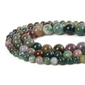 60pcs 6mm Indian Agate Beads Natural Gemstone Beads Round Loose Beads for Jewelry Making - color: Indian Agate, size: 6mm
