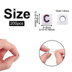 240pcs Opaque Acrylic Letter C Cube Beads White Plastic Alphabet Loose Spacer Square Beads 4-5mm for DIY Name Bracelet Necklace Jewelry Crafts Making Hole: 1.8mm - color: Letter C#White and Black