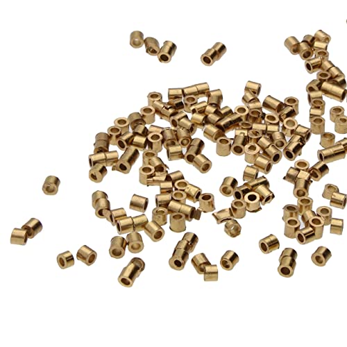The Beadsmith Tube Crimp Beads, 1.5 x 1.5mm, 100 Pieces, Gold Color, Uniform Cylindrical Shape, No Sharp Edges, Designed to Secure the Ends of Jewelry Stringing Wires and Cables - color: Gold Plate, size: 1.5MM x 1.5MM - 100 pcs