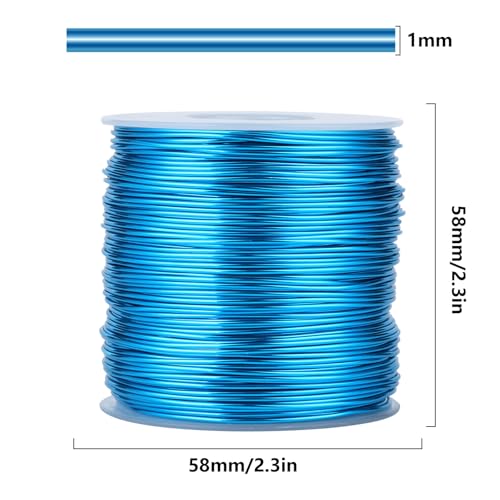328 Feet Aluminum Craft Wire, 18 Gauge Blue Bendable Soft Metal Aluminum Wire Roll Bulk for DIY Crafts Sculpting Jewelry Making - color: Blue, size: 18 Gauge