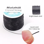 Elastic String Cord for Jewelry Making Bracelet Beading Thread,Stretchy String for Bracelets with 2 Pcs Beading Needles Beading Cord Black 1.0mm - size: Black 1.0mm
