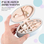 Kenning 12 Pcs Small Velvet Travel Jewelry Box Mini Jewelry Case Portable Organizer Pouch Bridesmaid Proposal Gift for Women (Oval) - style: Oval
