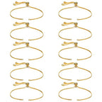 Sureio 10 Pieces Adjustable Slider Bracelet for Jewelry Making Bracelet Chains for DIY Jewelry Making Findings Extender Chains with Rhinestones Ends for Woman Girl(Gold) - color: Gold