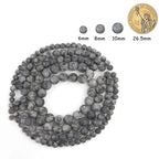60pcs Natural Matte Black Larvikite Gemstone Beads，6mm Frosted Round Loose Stone Beads for Jewelry Making DIY Earring Bracelet Necklace Crafts - color: Black Larvikite, size: 6mm