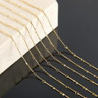KYUNHOO 5 Meters Gold Plated Jewelry Making Chains on Spool Embossed Stick Chain Links Thin Craft Chain Stainless Steel Gold Chain for Handcraft DIY - color: Stick Gold