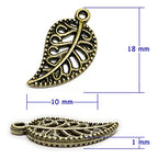 Heather's cf Four Leaf Clover Silver Leaf Beads 100-150 Pcs Leaves Craft Antique Leaf Charms for Crafting Leaf Pendant Charm for Necklace Bracelet Earring Making Fall Leaf Beads Set - color: Mixed Filigree Leaf