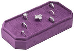 Velvet Ring Organizer Display Tray Jewelry Box Earring Holder Case for Wedding Birthday Christmas Day (Purple) - color: Purple