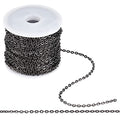 PH PandaHall 33 ft Necklace Chains 2.2mm Black Iron Cross Chains Link Flat O-Shaped Cable Chains Craft Jewelry Chain for DIY Necklace Bracelet Jewelry Making, 3x2.2x0.6mm - color: Black-3x2.2x0.6mm, size: 3x2.2x0.6mm