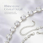 Brishow Crystal Head Chain Jewelry Gold Rhinestone Hair Chain Boho Bridal Headpiece for Women - color: Silver