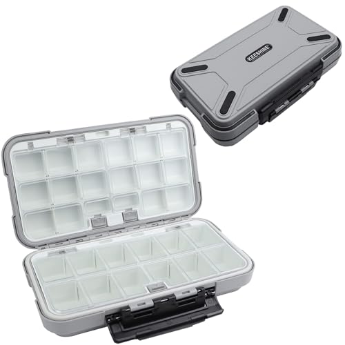 Fishing Tackle Box, Floating Storage Box, Double-Sided Lure Box with Adjustable Dividers Organizer Making Kit Container - color: Light Grey (Size: 7.8" L x 4.2" W x 1.8" H)
