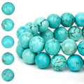 HAAMIIQII 6mm Natural Blue Turquoise Beads Round Gemstone Loose Beads for Jewelry Making 2 Strands (120-130pcs) - color: Blue Turquoise, size: 6mm (120-130pcs)