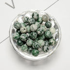 120pcs(2 Strand/Set) 6mm Natural Green Spot Jasper Gemstone Beads with Energy Power, Smooth Round Stone Beads for Jewlery Bracelets Making Crafts - color: Green Spot Jasper, size: 6mm