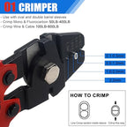 OROOTL Fishing Crimping Tool Kit, Fishing Crimp Pliers with 500pcs Crimp Sleeves Beads Set, Heavy Duty Wire Leader Rope Crimper Tool Wire Cutter Aluminum Copper Loop Sleeves