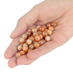 70PCS Natural 8MM Healing Gemstone, Sunstone Energy Stone Round Loose Beads, Semi-Precious Crystal Beads with Free Elastic String for Jewelry Making DIY - color: Sunstone