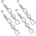 4 Pcs Rhinestone Bracelet Extender, Crystal Silver Necklace Watch Extender Clasp for Women, Foldover Extension Jewelry Clasps Clip for Jewelry Making, Necklace, Bracelet