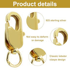 10Pcs Lobster Claw Clasp with Jump Ring, 18K Gold Jewelry Clasps for Necklace, Bracelets(Gold) - color: gold, size: 10
