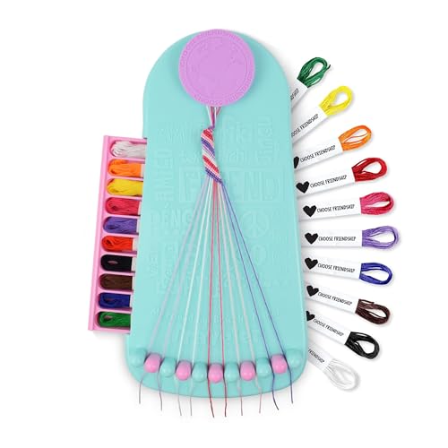 Choose Friendship, My Friendship Bracelet Maker®, an American Original | 20 Pre-Cut Threads - Makes Up to 8 Bracelets | Craft Kit, Kids, Bracelet Making Kit, Jewelry-Making Kit, Gifts for Girls 8-12 - color: Cotton Candy