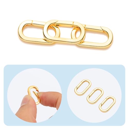 10pcs 14K Gold Plated Oval Clasps,Jewelry Clasps,Gold Paper Clip Clasps,DIY Bracelets Necklaces Jewelry Making and Repairing (Gold-22mm) - color: Gold-22mm